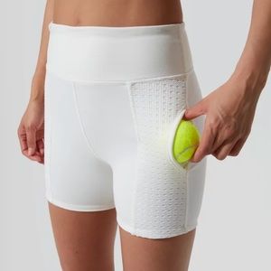 White Cane Compression Tennis Short